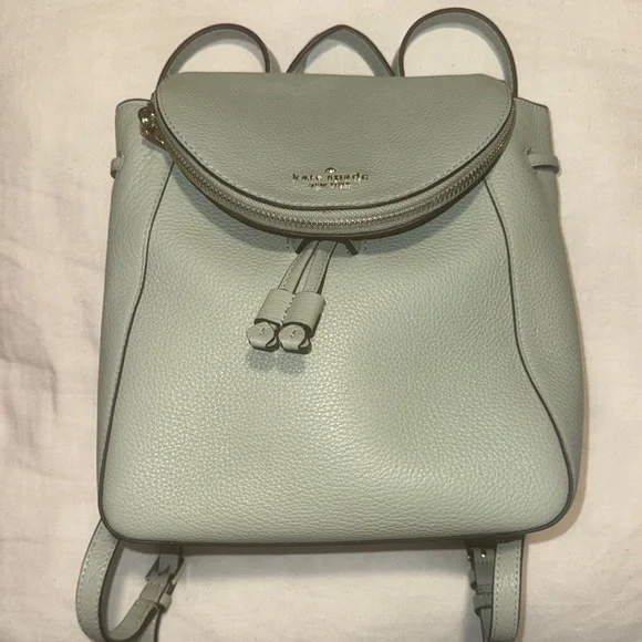 kate spade | Bags | Kate Spade Minty Green Leather Backpack  display picture 3